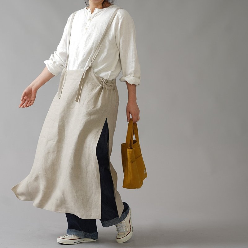 wafu --Jun Ama 围 裙 Midweight Linen Tablier Apron / Flax Beige a037a-amn2 - 围裙 - 亚麻 卡其色
