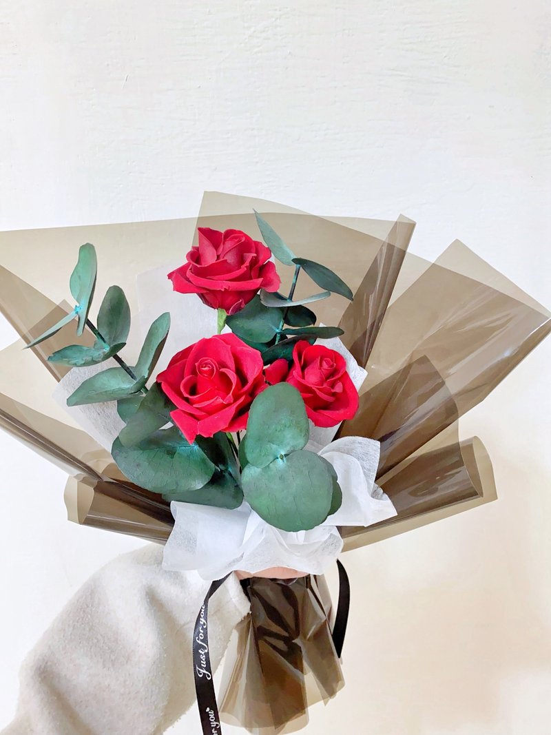 玫瑰花 花束 永生玫瑰花束 红玫瑰 告白花束 求婚花束 - 干燥花/捧花 - 植物．花 红色