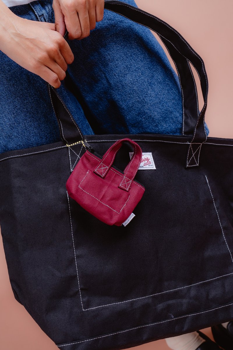 Walking Stitch : Haru Tote Keyring : 帆布钥匙圈零钱包 - 钥匙链/钥匙包 - 棉．麻 多色