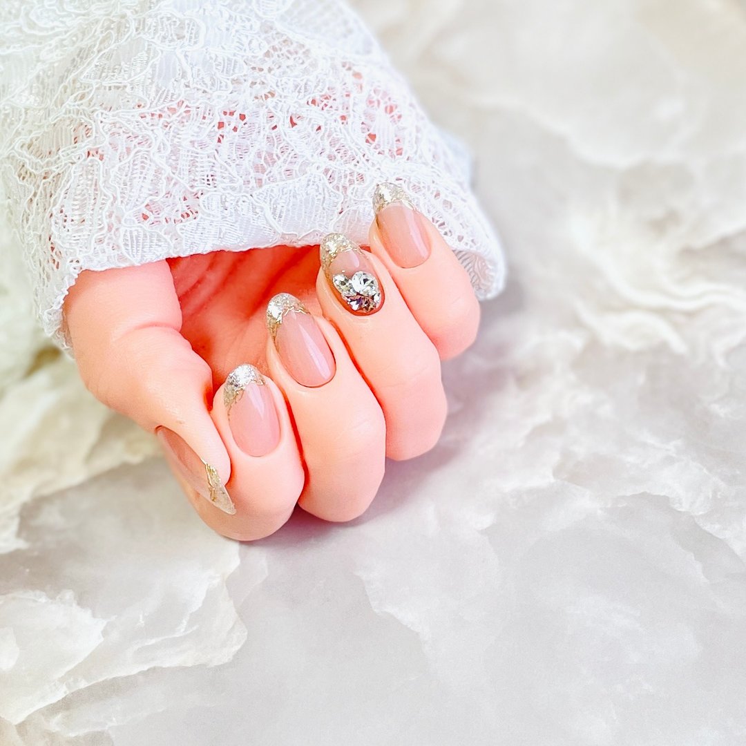 Nail Tip / French / Bijou / Coral Pink Bridal / Size Specific Order - 指甲油/指甲贴 - 树脂 粉红色
