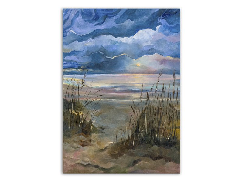 沙滩画  手绘  原画  油画  海景墙艺术 - 海报/装饰画/版画 - 其他材质 蓝色