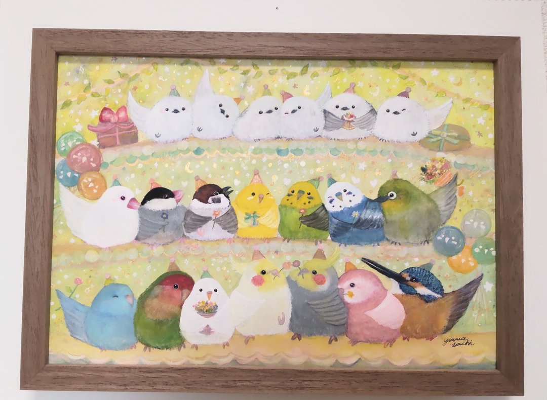 木框原作【献上满满感谢】 - 海报/装饰画/版画 - 纸 黄色