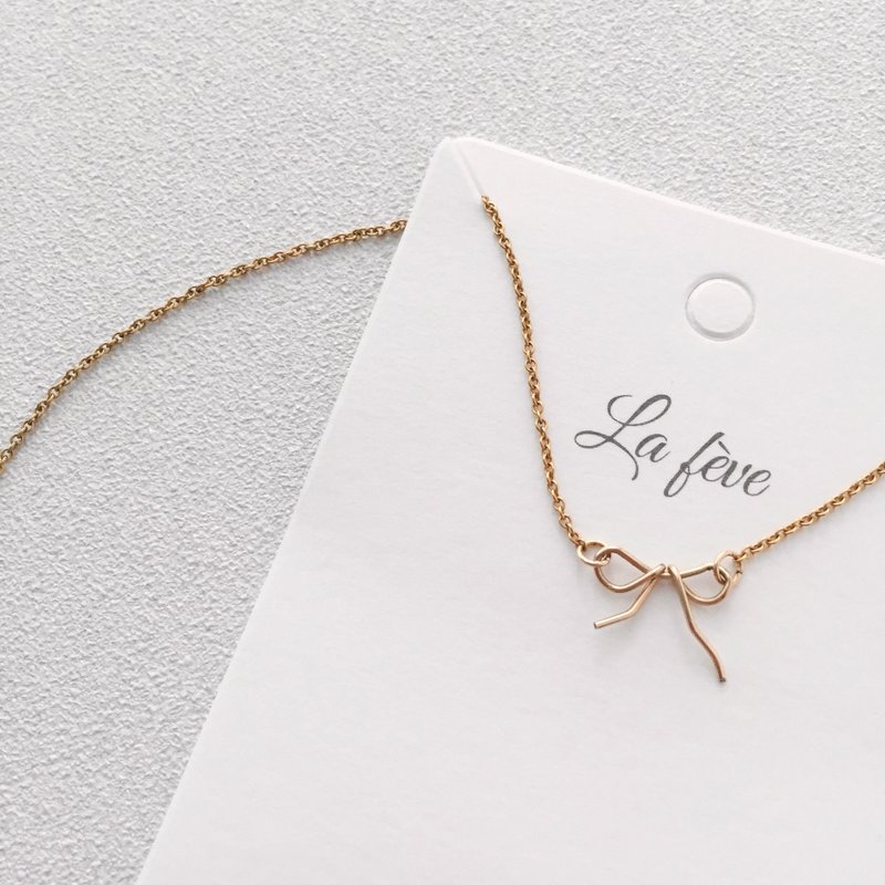 跳舞。蝴蝶结包金锁骨链 - 锁骨链 - 其他金属 金色