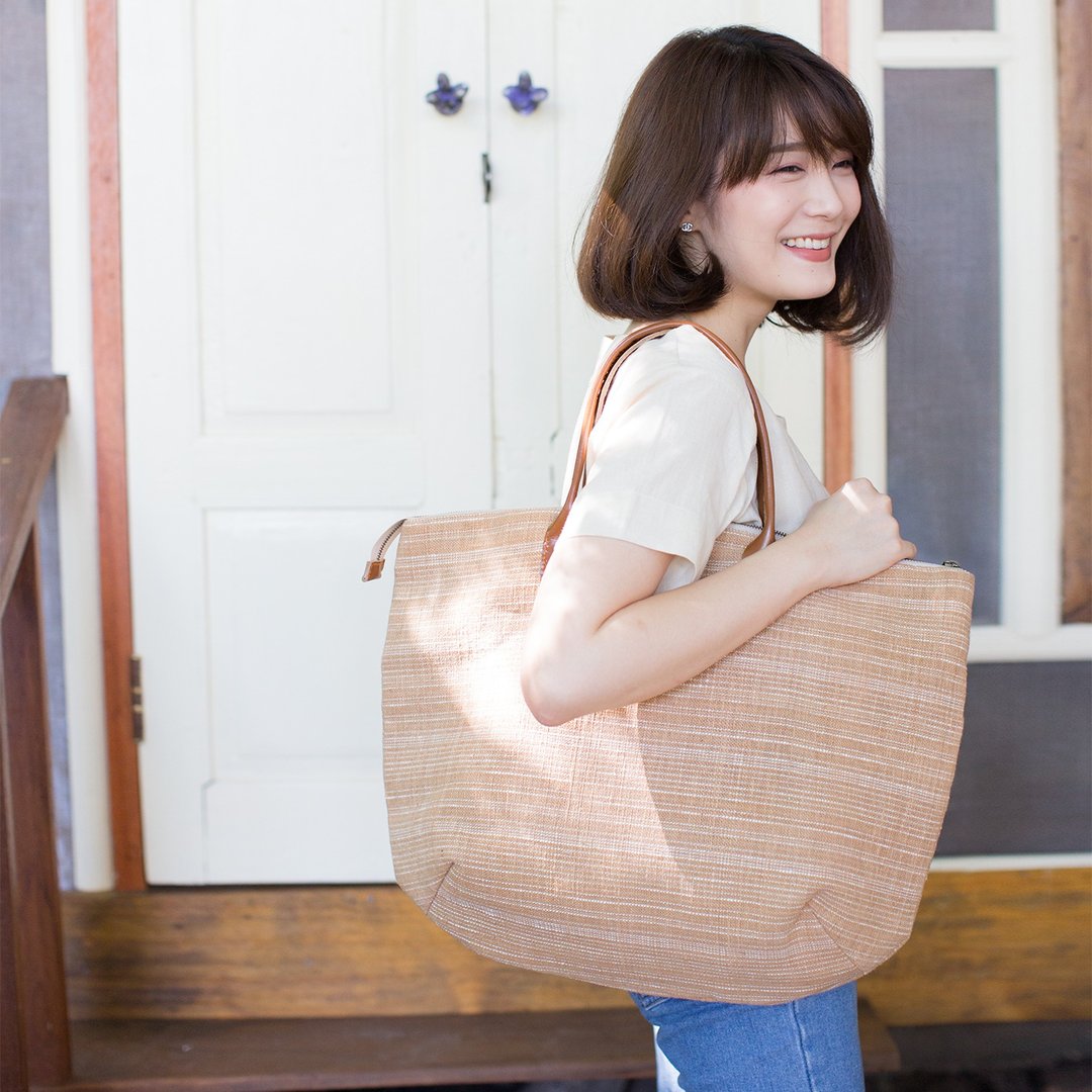 Oversize Sweet Journey Bags Botanical Dyed Cotton - 手提包/手提袋 - 棉 