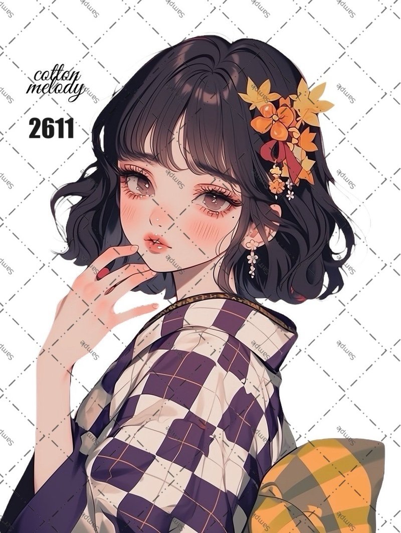 original sticker no.2611 人物贴纸 原创贴纸 原创人物贴纸 装饰贴纸 cotton melody - 贴纸 - 纸 