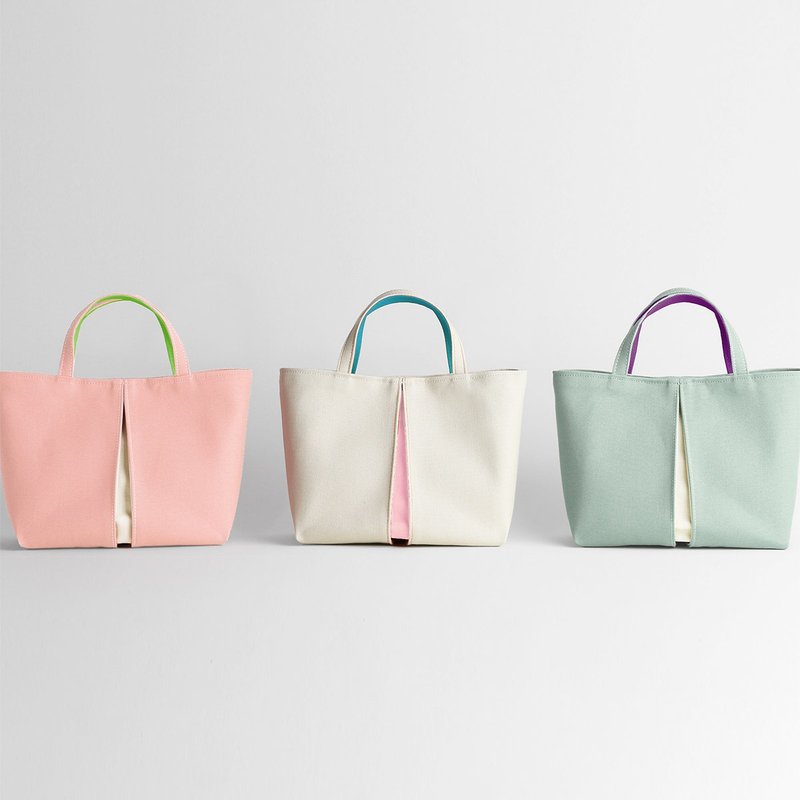 KOSHO ougi pleats 帆布托特包 YS 女款 男款 帆布 原创 日本制 京都 轻量 内衬 按扣 - 手提包/手提袋 - 棉．麻 白色