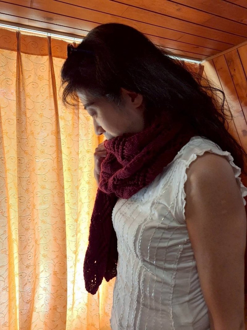 多用途羊毛围巾披肩罩衫 - 围巾/披肩 - 羊毛 紫色