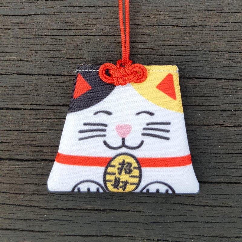 招财猫御守 - 吊饰 - 聚酯纤维 黄色