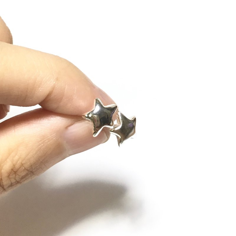 925纯银 星星 耳针/耳环 - 耳环/耳夹 - 其他金属 银色