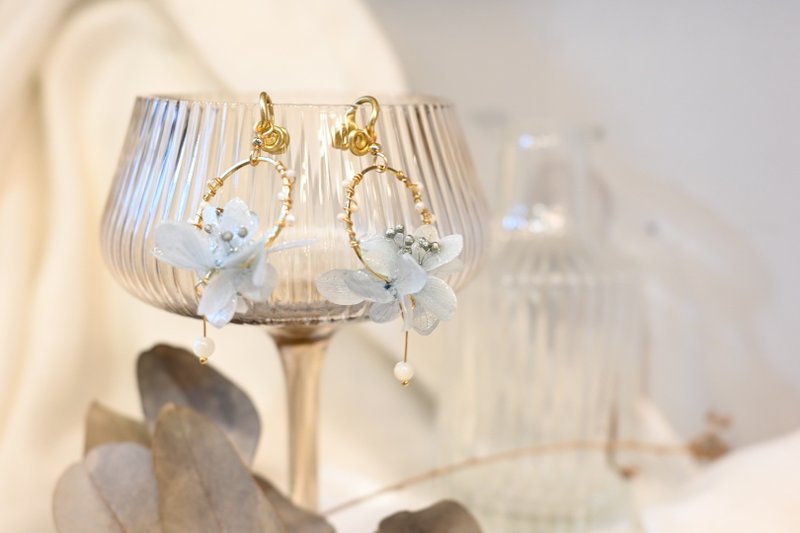 点到为止的温柔 - 耳环/耳夹 - 其他材质 蓝色