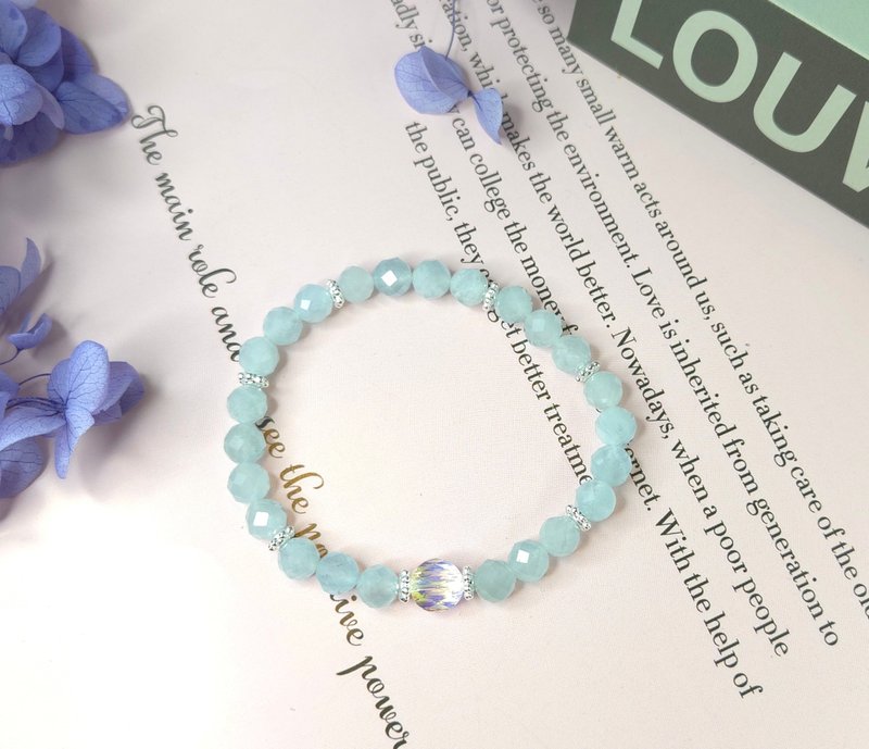 海蓝宝天然石施华洛世奇手链 - 手链/手环 - 水晶 蓝色