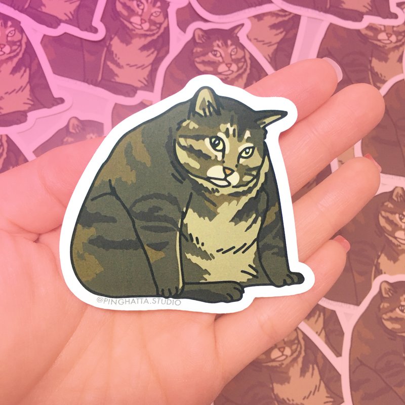 Lorge Girl Cat Meme Die Cut Sticker - 贴纸 - 塑料 