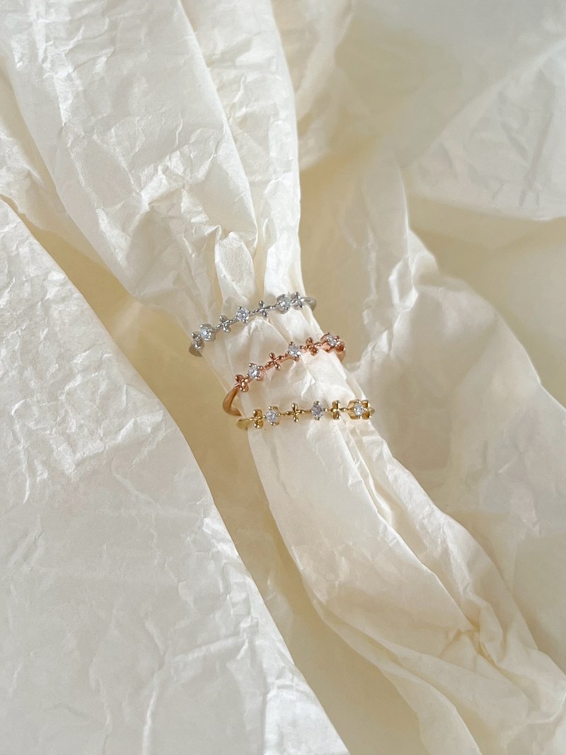 闪星钻石戒指- 9K纯金0.06克拉钻石戒指 - 戒指 - 贵金属 金色