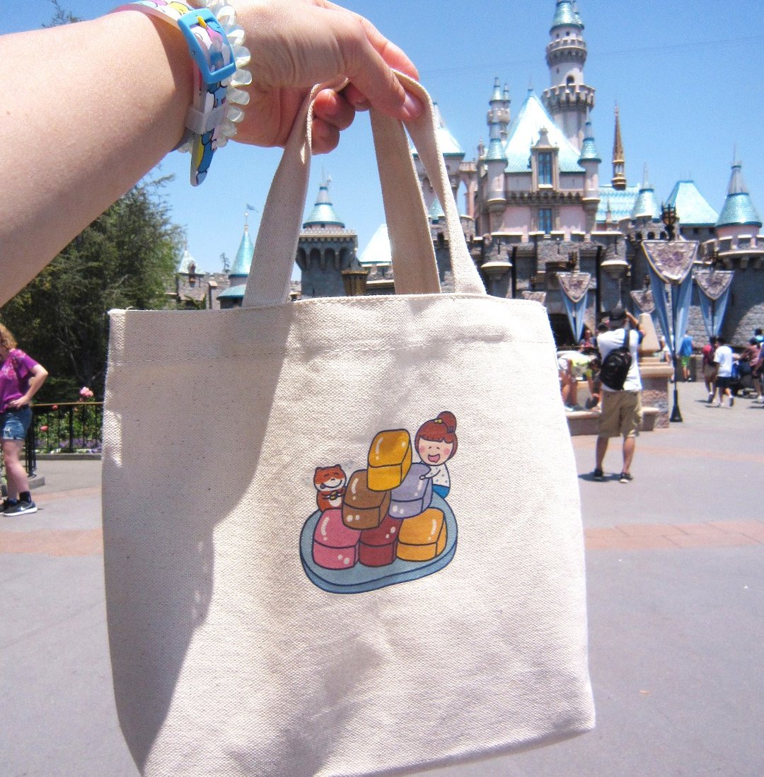 芋仔冰の日常 帆布提袋(午餐袋) 双杯饮料袋 手工印制 Canvas bag - 手提包/手提袋 - 棉 