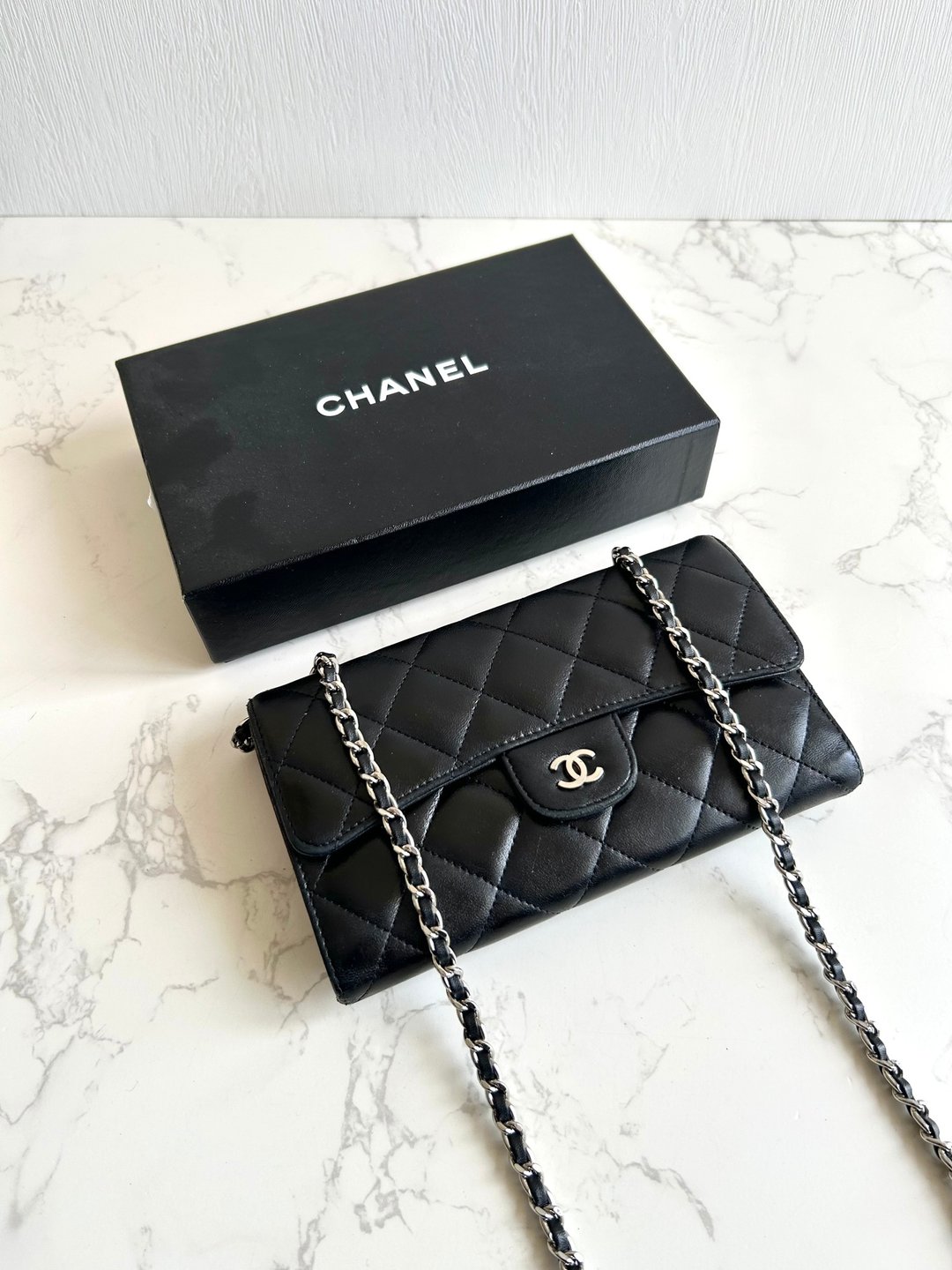 绝版古董包 Chanel黑色WOC皮革包 侧背包 斜背包 中古二手包 长夹 - 侧背包/斜挎包 - 真皮 多色