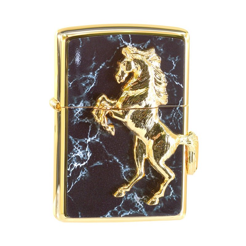 【ZIPPO官方旗舰店】 经典骏马(大理石黑)防风打火机 ZA-5-3M - 其他 - 铜/黄铜 