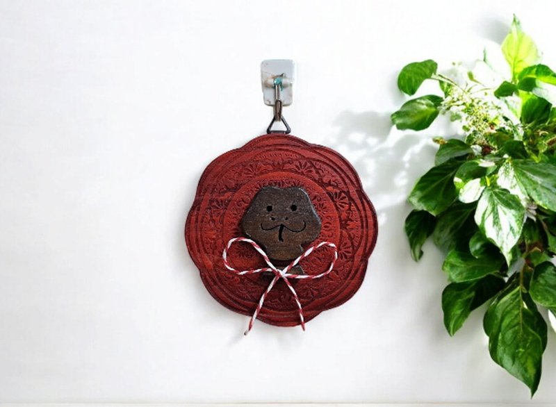 蛇年 // 圆形花雕小挂饰 // 安心出货 - 摆饰 - 木头 多色