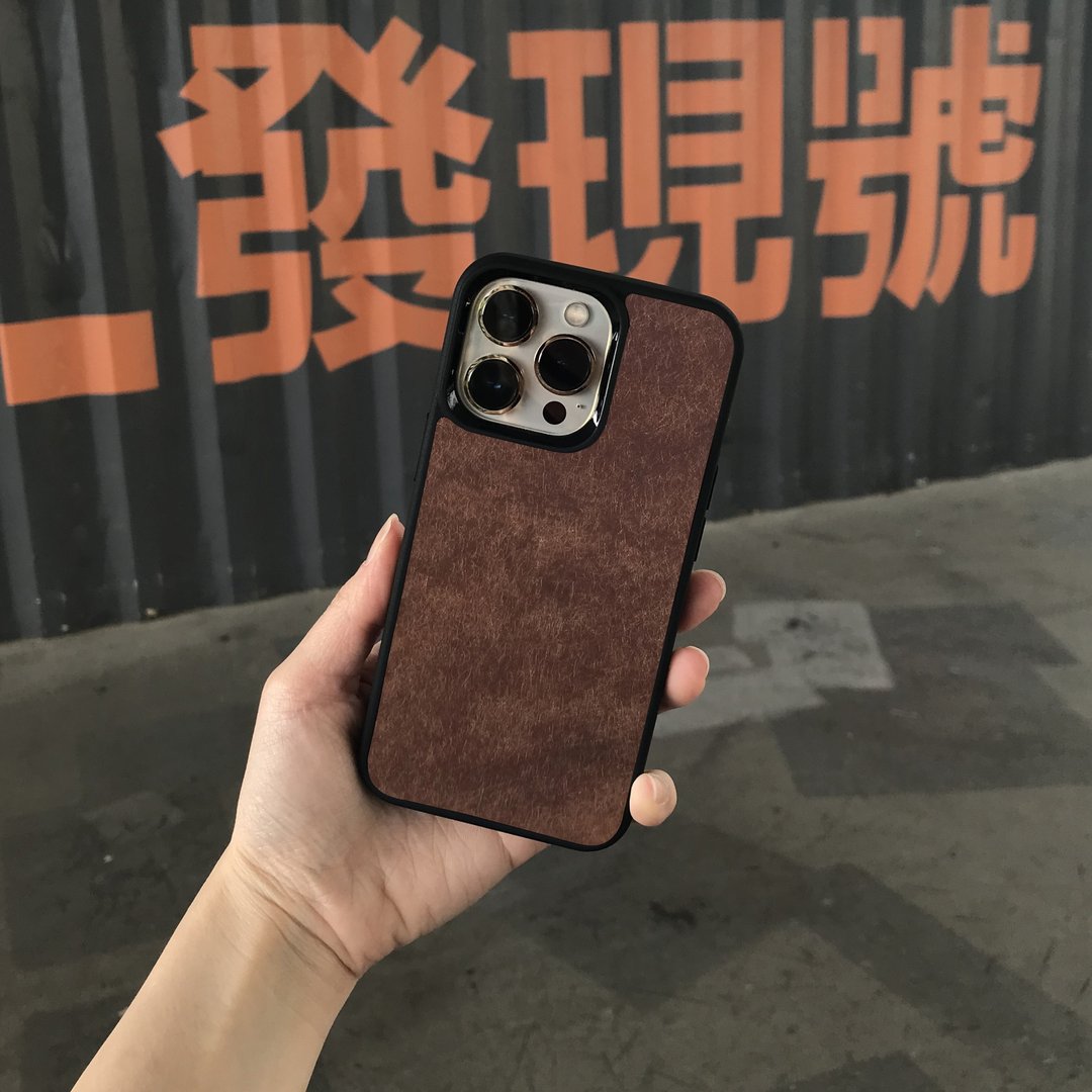 iPhone电话壳 17ProMax Air - 意大利真皮防摔手机壳 - 免费压字 - 手机壳/手机套 - 真皮 咖啡色