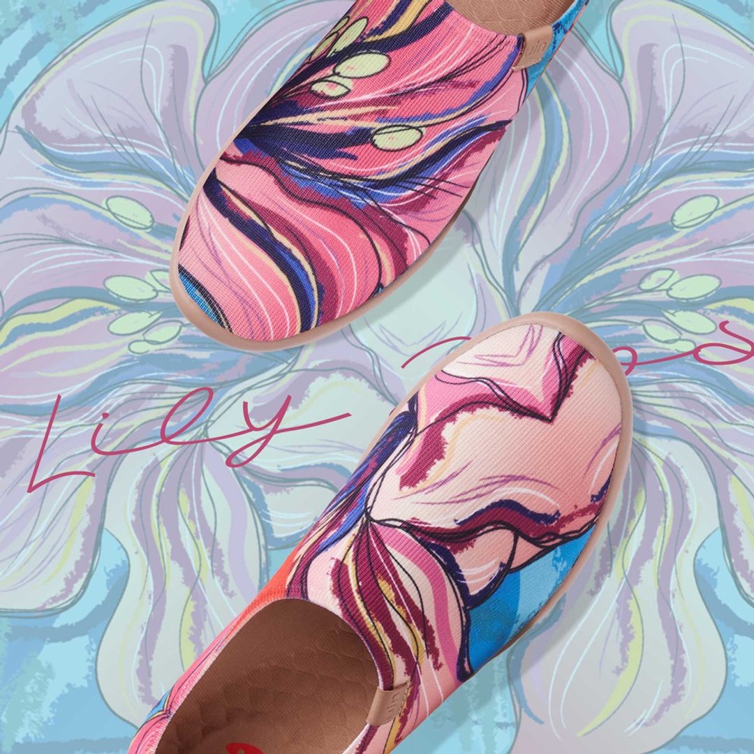 【 Uin 】西班牙原创设计 | 怒放百合 彩绘休闲 女鞋 - 女款休闲鞋 - 其他材质 白色