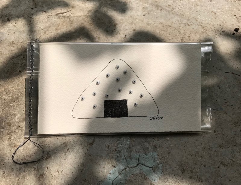 饭团4兄弟\手工卡片的相册 明信片 插画 幽默 简约 黑白 写信 书 - 卡片/明信片 - 纸 白色