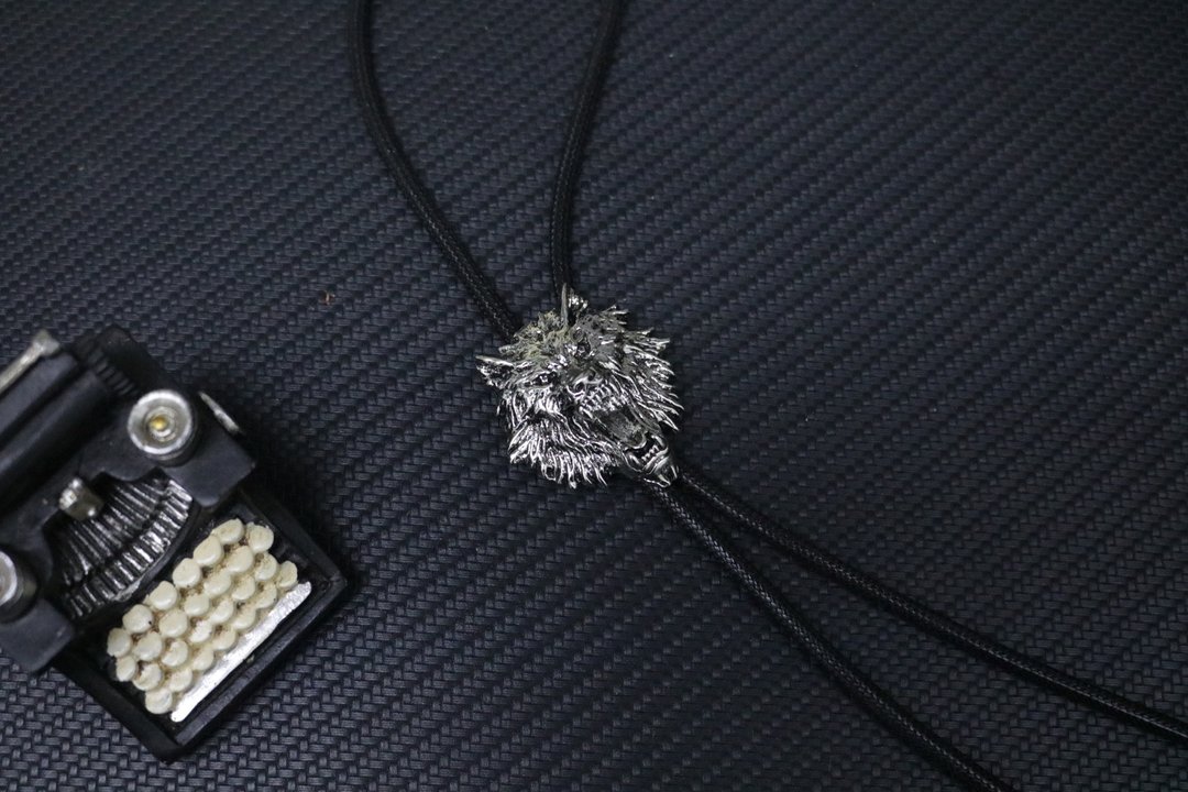 金屬狼頭保羅領帶西部牛仔領帶禮盒裝 - 领带/领带夹 - 其他金属 银色