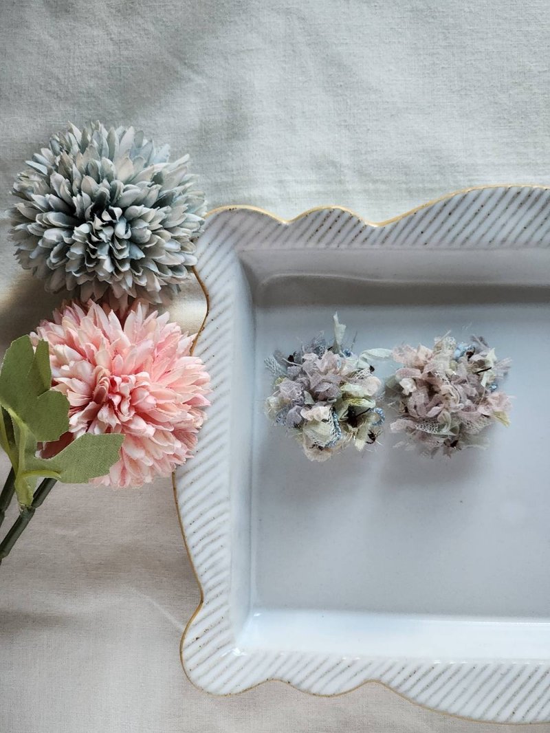 海葵 - 耳环/耳夹 - 其他人造纤维 卡其色