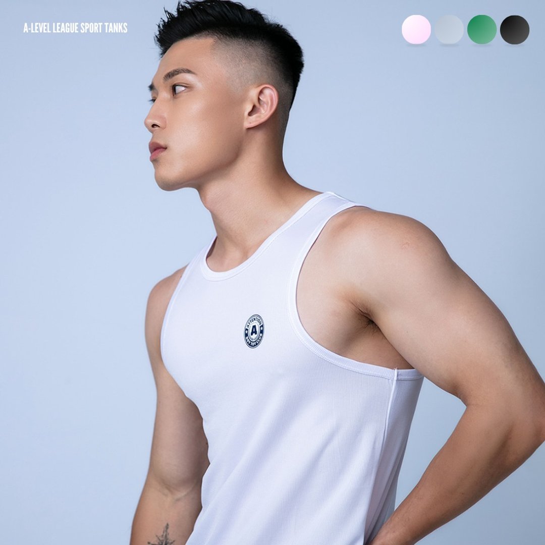 A 级联盟运动针织背心【钛金白】AttentionWer 轻弹力布 吸湿快干 - 男装背心 - 棉 白色