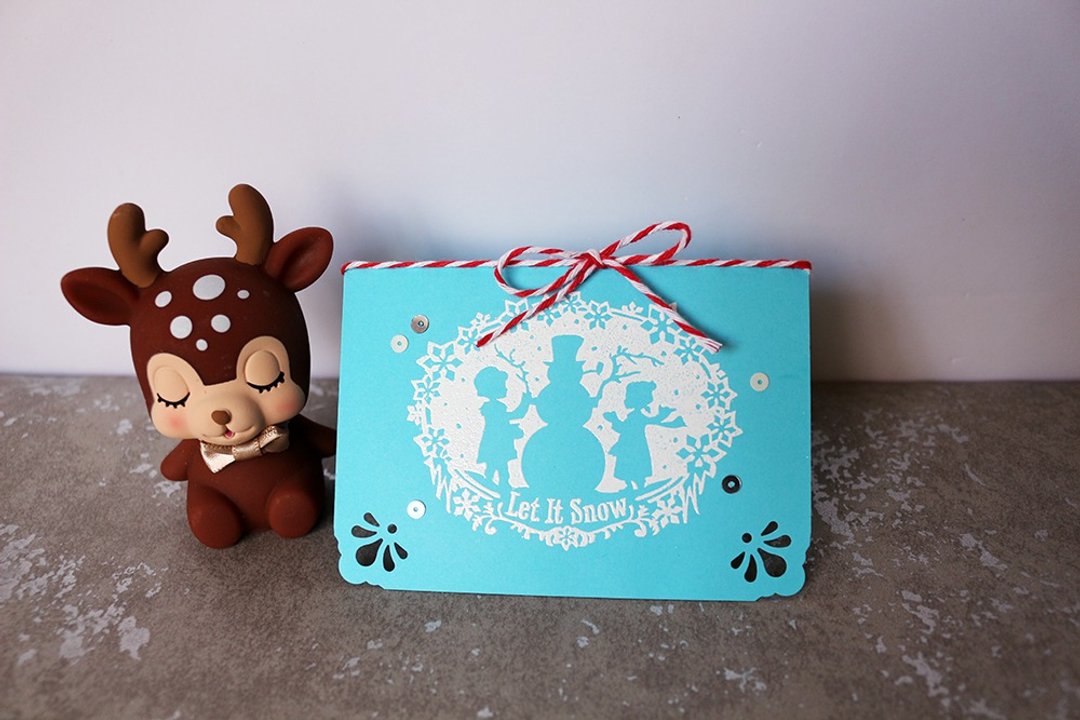 Apu手工卡 小号问候卡 圣诞卡 Let it snow 冬季适用 礼物卡片 - 卡片/明信片 - 纸 