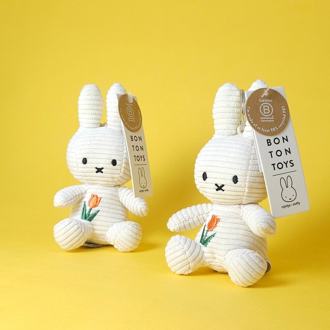 BON TON TOYS Miffy米菲兔环保郁金香钥匙圈-象牙白 10cm - 钥匙链/钥匙包 - 聚酯纤维 多色