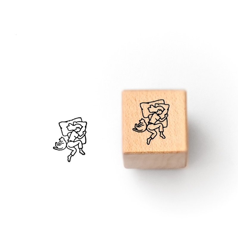 本日印章－睡觉 - 印章/印台 - 木头 卡其色