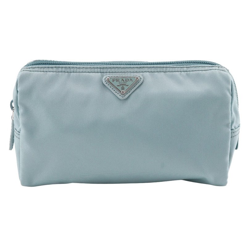 【日本直送】PRADA 普拉达 化妆包 万用包 NECESSAIRE 三角Logo RFID 1NA693 尼龙 LAGO _【二手品】 - 化妆包/杂物包 - 尼龙 蓝色
