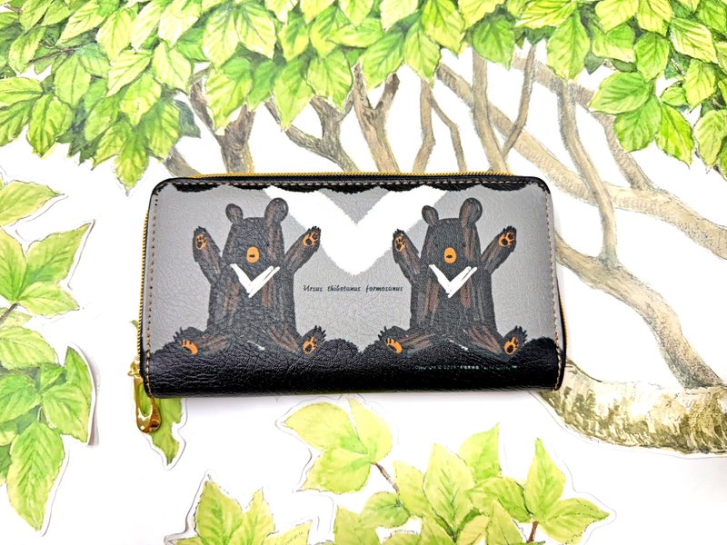 幸福设计大V小黑熊长夹 - 皮夹/钱包 - 人造皮革 黑色