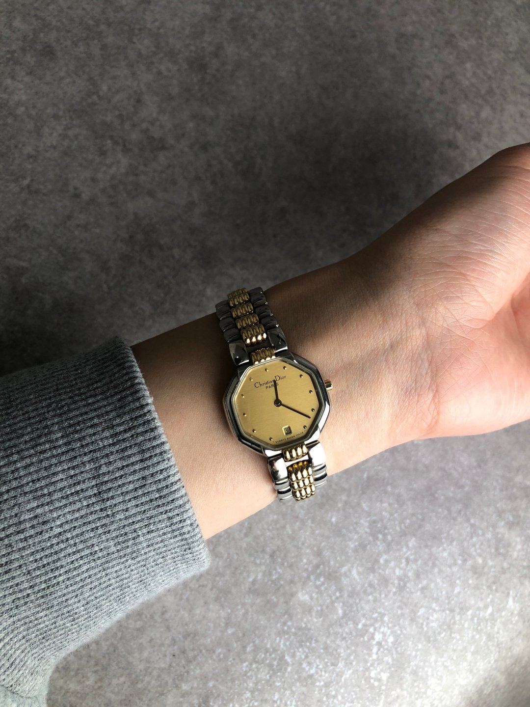 【日本直送 名牌中古包】Christian Dior 克里斯汀·迪奥 八角形 腕表 金色 不锈钢 dyf2ss - 女表 - 不锈钢 银色