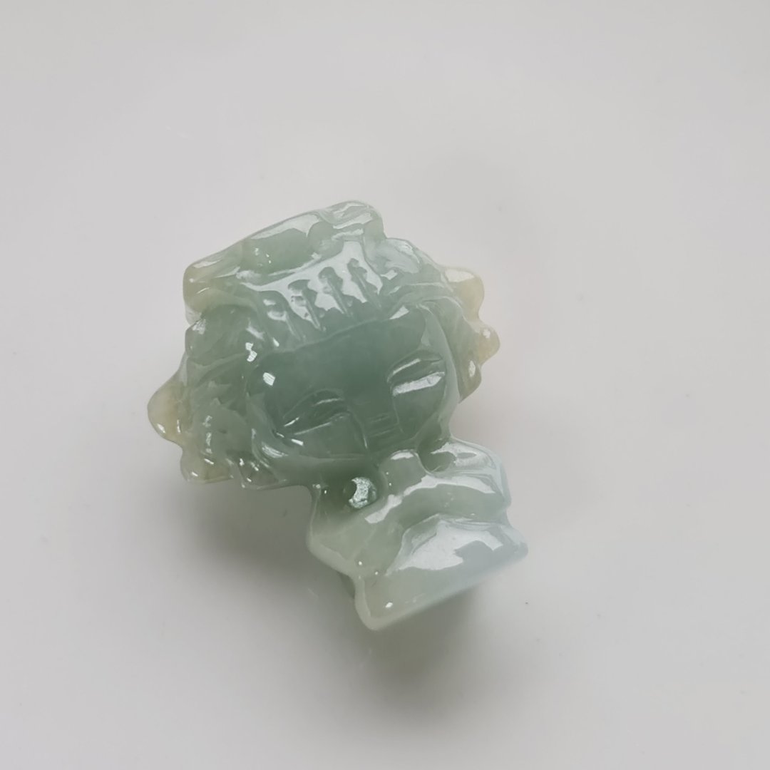 细料晴底妈祖 | 天然缅甸玉A货翡翠 - 项链 - 玉石 