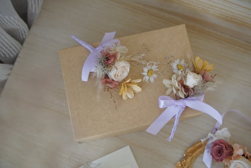 永生花胸花 - 婚礼、毕业、派对胸花 - 干燥花/捧花 - 植物．花 多色