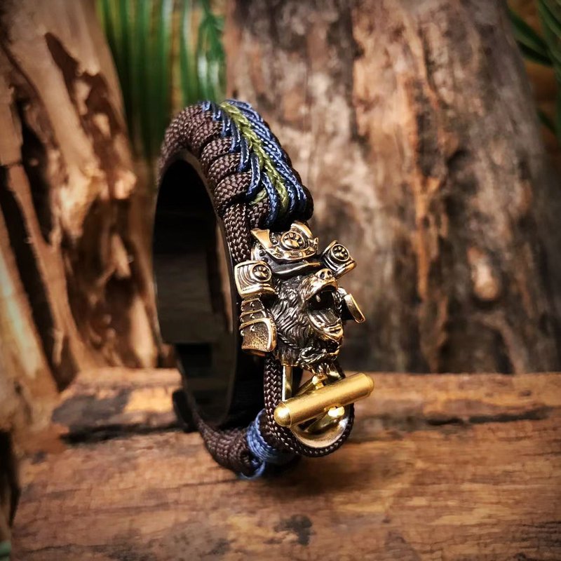 STRING MAN伞绳士-【定制化】伞绳手环铜饰品-左翼熊将军、熊 - 手链/手环 - 铜/黄铜 