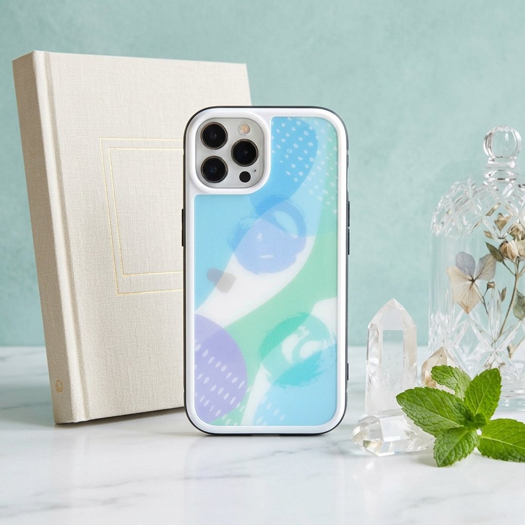 【强化玻璃 iPhone 保护壳】水彩水蓝色 - 手机壳/手机套 - 塑料 蓝色