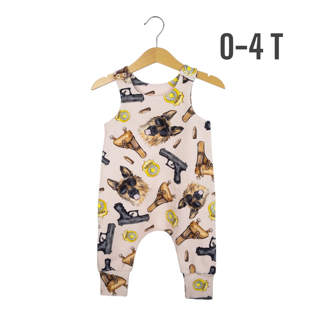 Policeman baby romper,baby boy romper,baby girl romper,baby overalls,kids romper - 包屁衣/连体衣 - 棉 多色