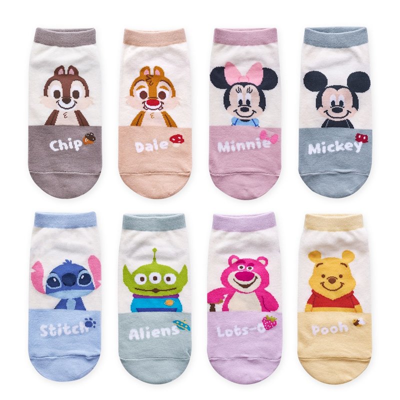 【ONEDER旺达】Disney 迪士尼短袜 奇奇蒂蒂 维尼 棉袜 直版袜 - 袜子 - 其他材质 