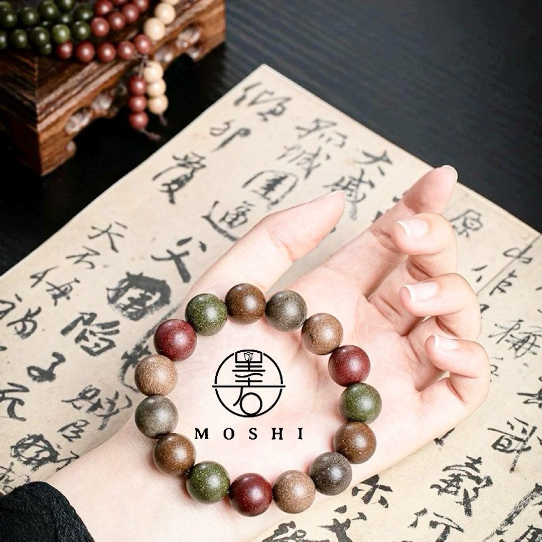12mm五行中药合香珠手链/开运招财/疗愈/母亲节礼物/送礼 - 手链/手环 - 植物．花 多色