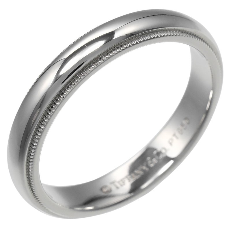 【日本直送】蒂芙尼 戒指 Together Milgrain Band 20号 戒指 4mm款 Pt950铂金 约9g TIFFANY&Co.【二手品】 - 戒指 - 贵金属 银色