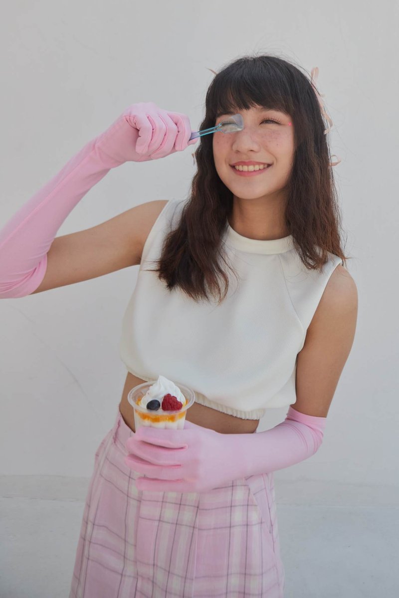 Seahorse 无袖抓皱腰上衣 - 女装上衣 - 棉．麻 蓝色