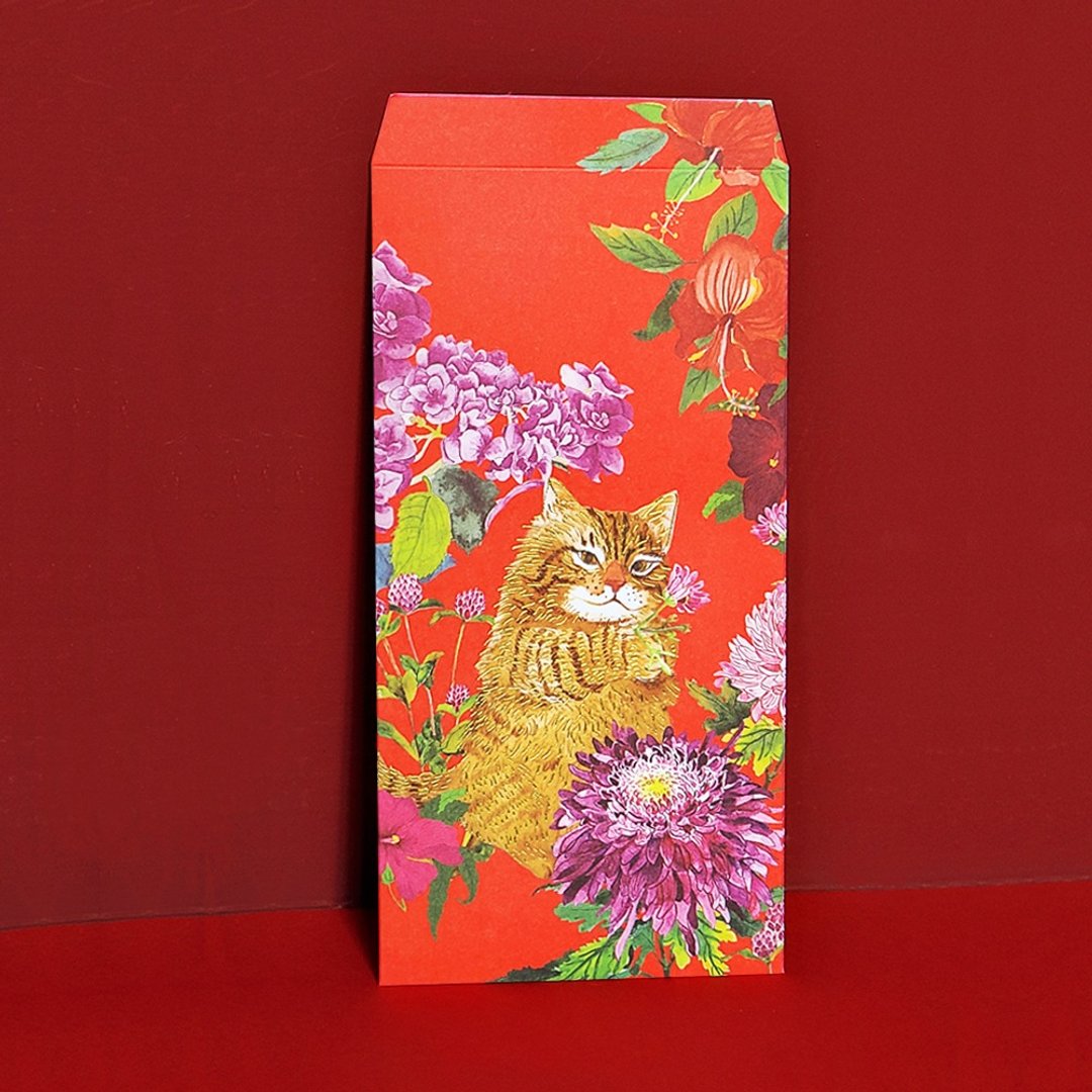 福兽纳福红包袋-花园猫/5入 - 红包/春联 - 纸 红色