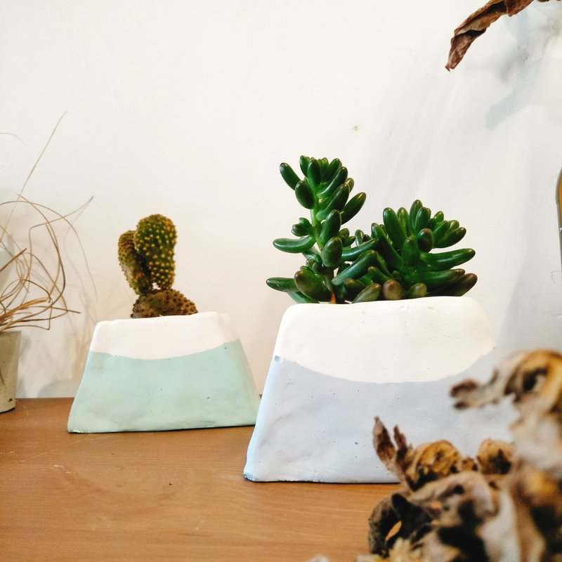 富士山泥盆-2寸刚刚好 - 植栽/盆栽 - 水泥 绿色