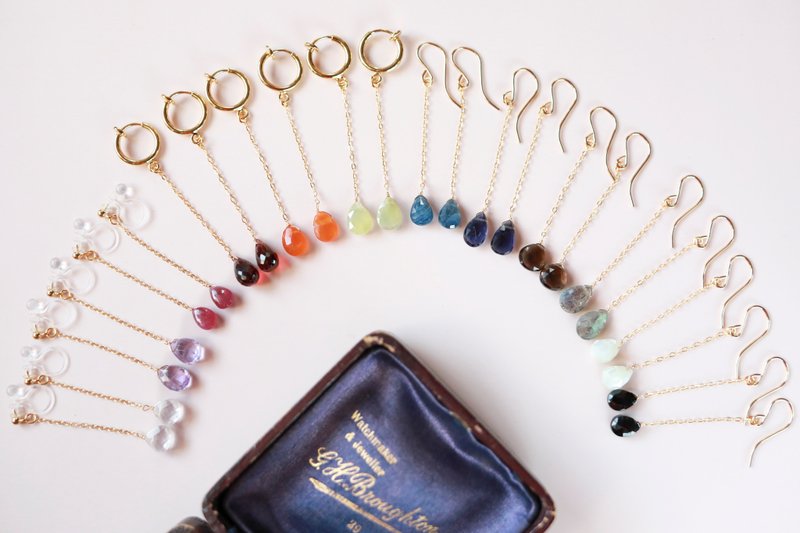 耳环&耳夹 semplice 粉水晶 - 耳环/耳夹 - 半宝石 粉红色