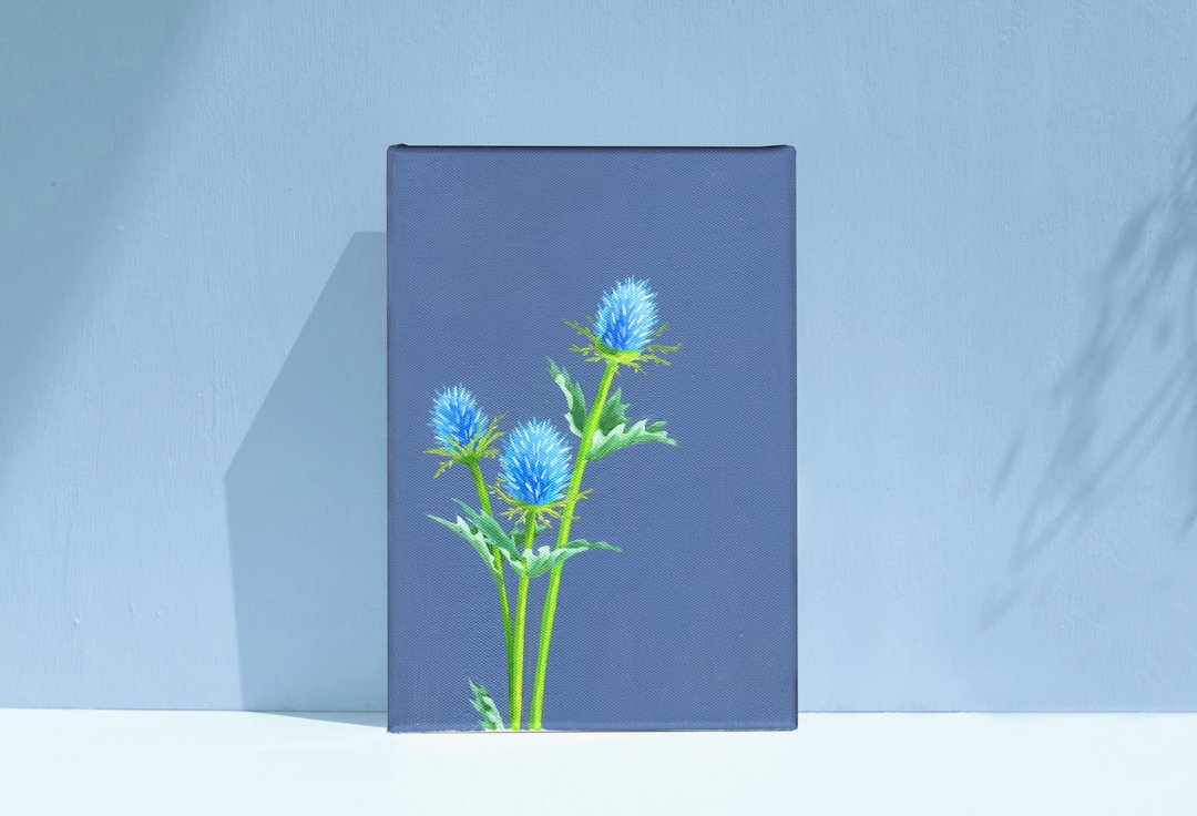 【体验】台中油画体验课程/四季花令-紫蓟/台中画室 - 插画/绘画/写字 - 棉 