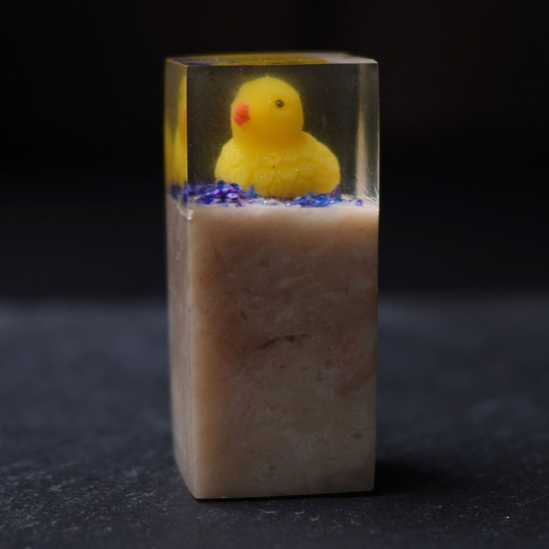 定制化手工印章-|可爱小鸭树酯印章 1.7x1.7 CM|篆刻印章 - 印章/印台 - 石头 
