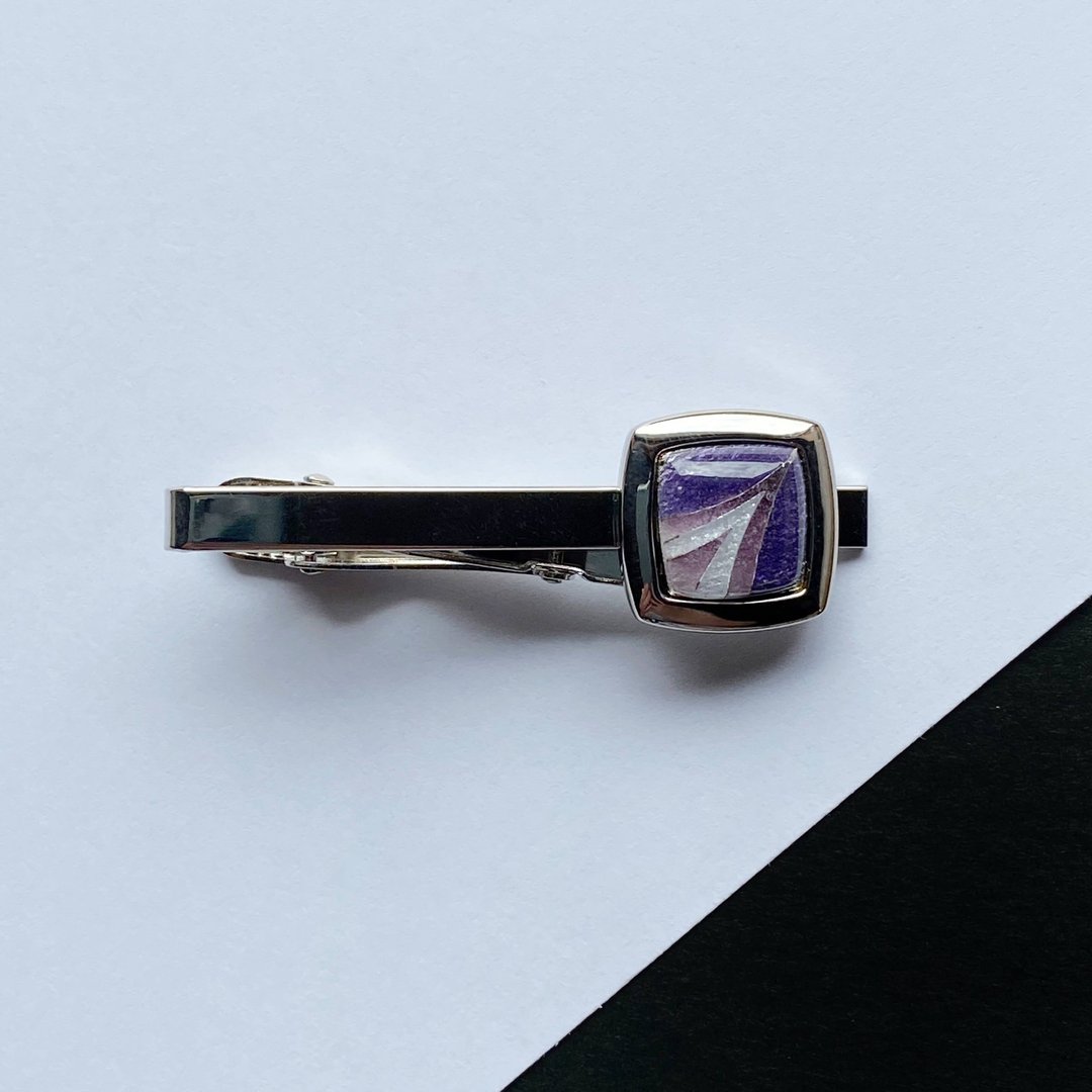 Comet [Amethyst] Cloisonne Tie Pin Pure Silver Wired Cloisonne - 领带/领带夹 - 其他材质 紫色