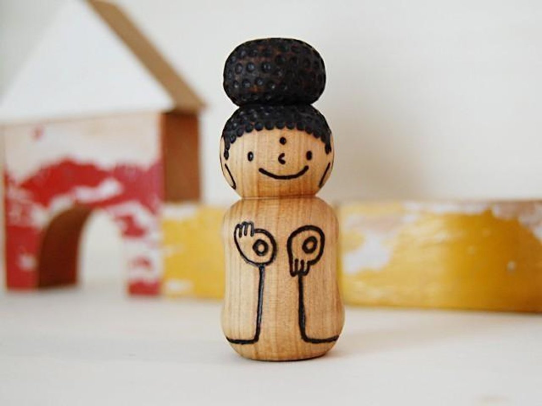 Niginigi * grip Amitabha like Kokeshi * 3 * - 香薰/精油/线香 - 木头 卡其色