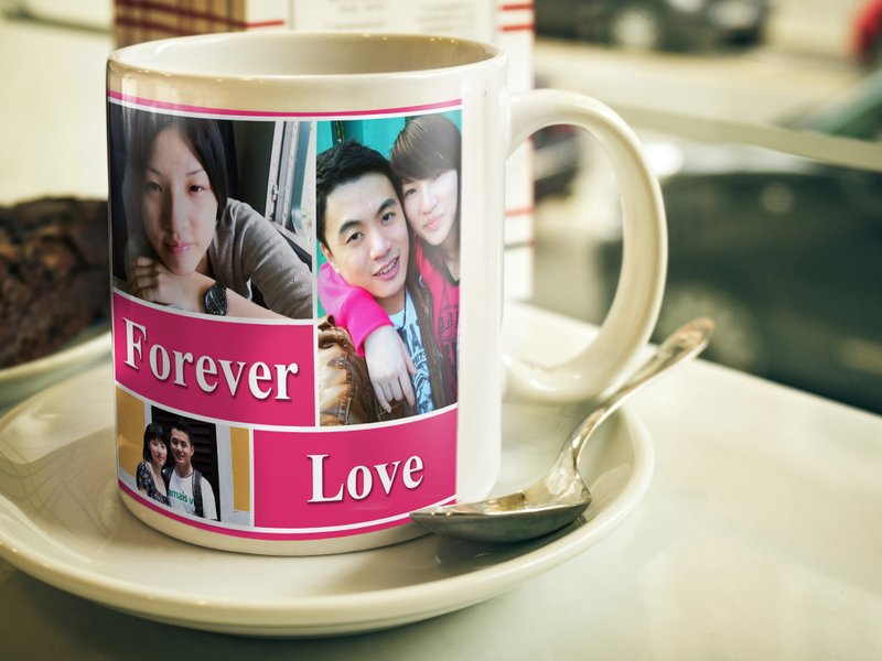 定制化照片感温杯(变色杯)马克杯/生日礼物,情人节礼,结婚礼物 - 其他杯子 - 陶 黑色